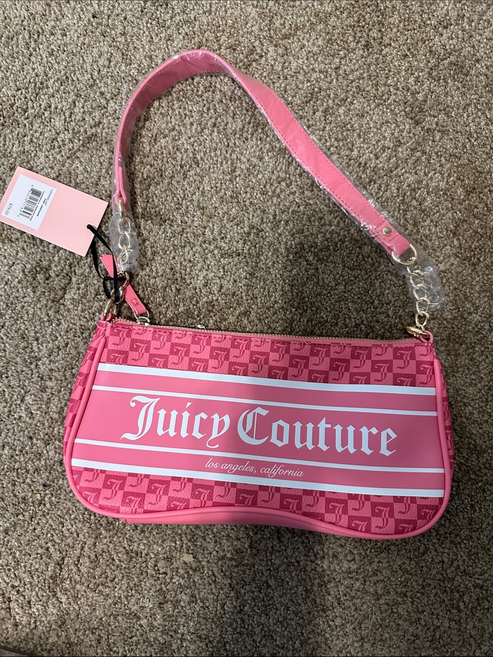 Juicy Couture Hot Pink Logo Shoulder Bag